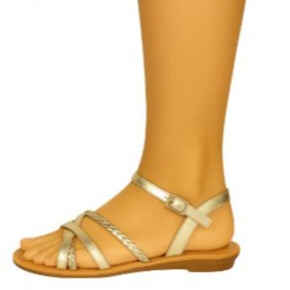 Piper Size 5M Girls Gold Braided Strap Sandals Adjustable Ankle Straps - Picture 7 of 16